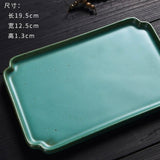 Bloom Zen Pottery with Rectangle Tray (Green)